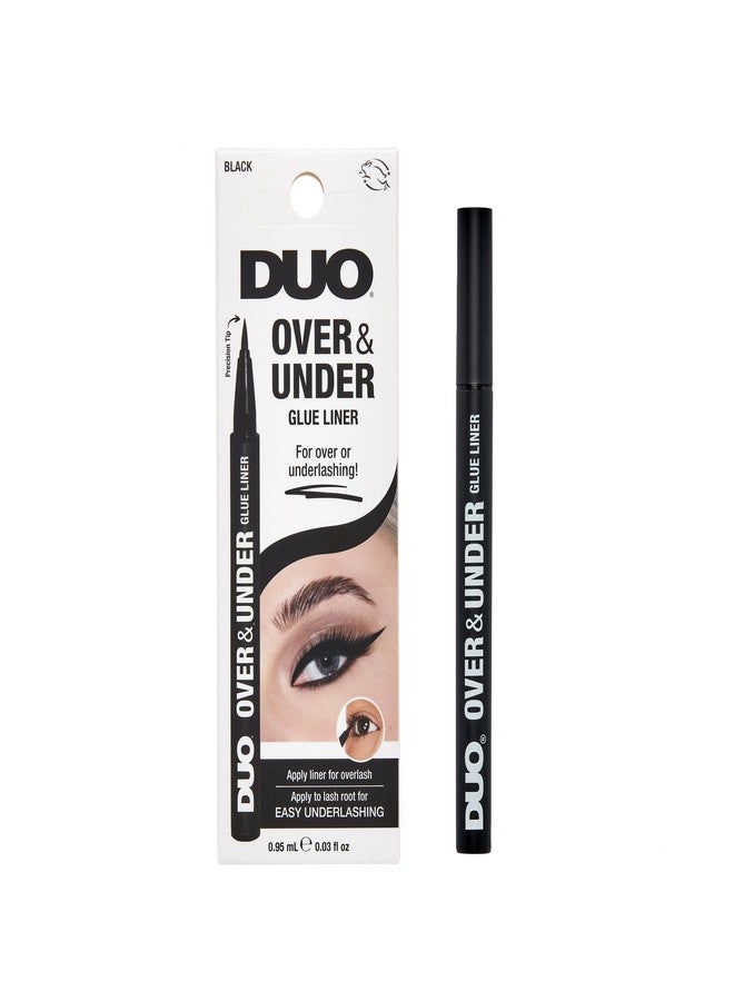 قلم تحديد الرموش المزدوج DUO Over & Under Lash Glue Liner – لاصق رموش وكحل 2 في 1، أسود، قلم لاصق رموش مقاوم للماء يدوم طويلاً للرموش الشريطية، 0.03 أونصة سائلة
